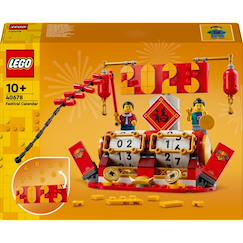 Jouet-Jeux d'imagination-Calendrier des fêtes iconic - 40678 Set de Construction incluant Un Bateau-Dragon