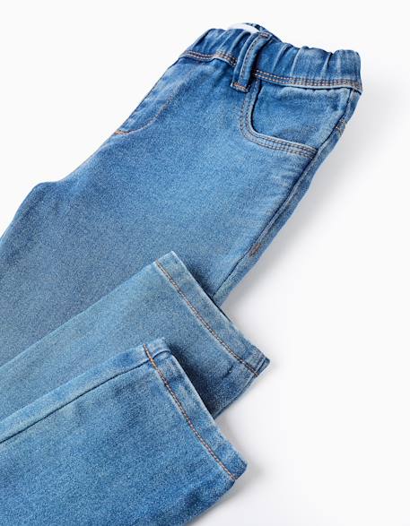 Jegging en denim à taille réglable Bleu+Bleu clair+Bleu foncé 4 - vertbaudet enfant 