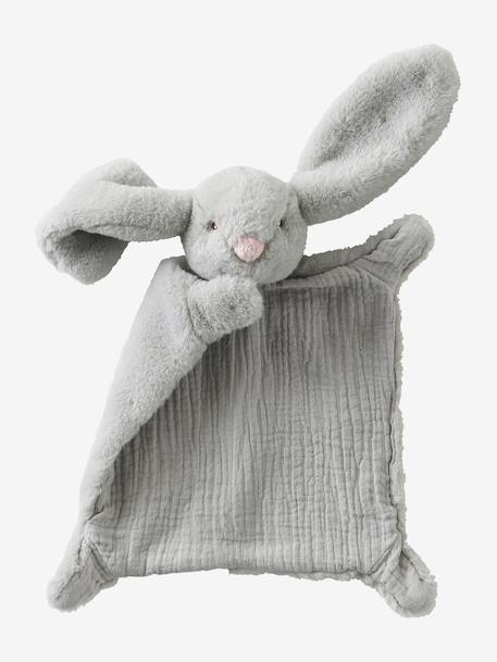 Doudou lapin bi-matière personnalisable vert 1 - vertbaudet enfant 