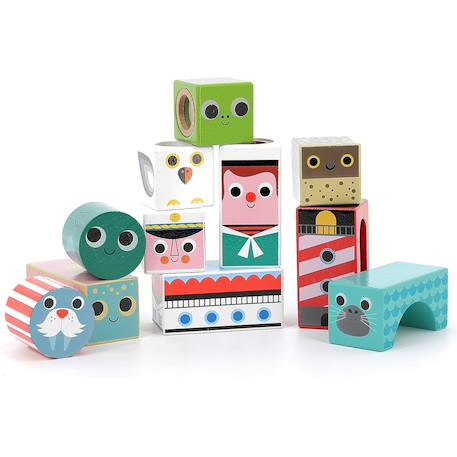 Cubes sonores de la mer Bleu 1 - vertbaudet enfant 