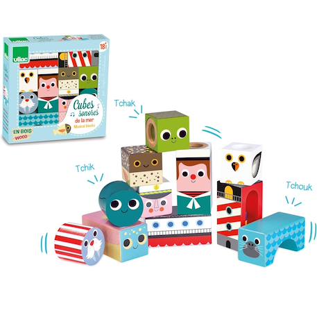 Cubes sonores de la mer Bleu 2 - vertbaudet enfant 