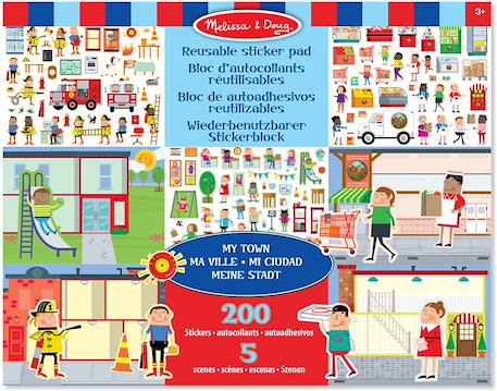 200 autocollants réutilisables - ma ville Bleu 1 - vertbaudet enfant 