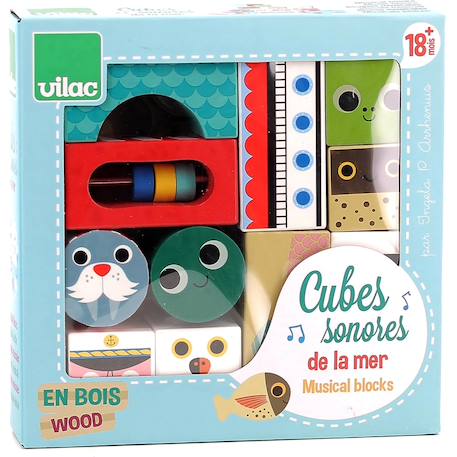 Cubes sonores de la mer Bleu 3 - vertbaudet enfant 