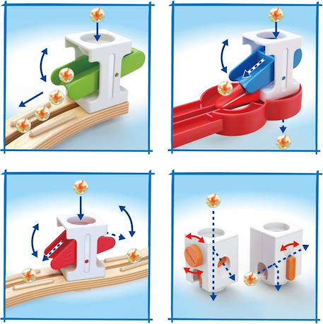 Circuit à Billes en Bois Super spiral 129 Pièces Beige 4 - vertbaudet enfant 