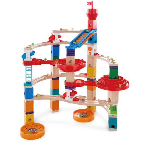 Circuit à Billes en Bois Super spiral 129 Pièces Beige 1 - vertbaudet enfant 
