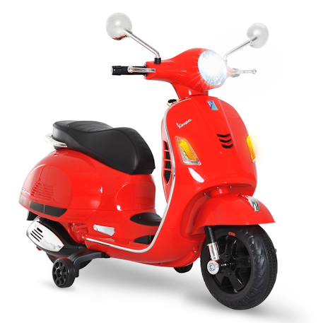Scooter moto électrique enfant vespa 6v musique mp3 port usb klaxon phare feu ar Rouge 1 - vertbaudet enfant 