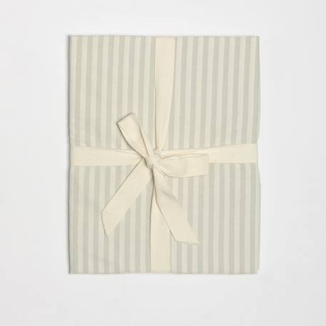 Drap housse bébé percale de coton bio rayé Rayé ambre+Rayé lin+Rayé peach+Rayé tilleul 24 - vertbaudet enfant 