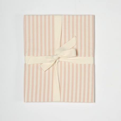 Drap housse bébé percale de coton bio rayé Rayé ambre+Rayé lin+Rayé peach+Rayé tilleul 18 - vertbaudet enfant 