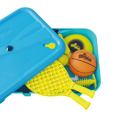 Pack jeux 1er âge swingball 3en1 toutes surfaces  métal Bleu - noir - orange - jaune 4 - vertbaudet enfant 