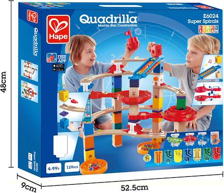 Circuit à Billes en Bois Super spiral 129 Pièces Beige 3 - vertbaudet enfant 