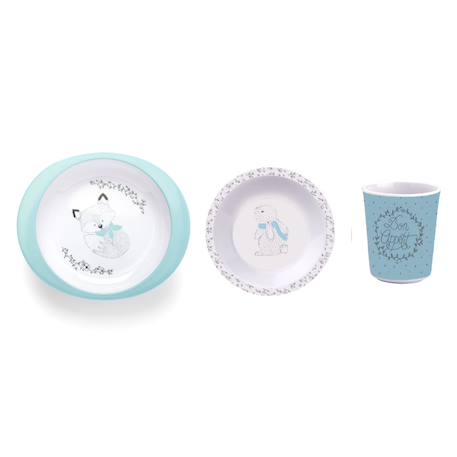 Lot vaisselle mélamine Bleu 1 - vertbaudet enfant 