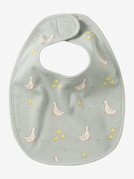 Lot 7 bavoirs naissance en coton bio* Hérisson+Oies+Tanzanie+vert d'eau 15 - vertbaudet enfant 