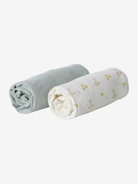 Lot De 2 Housses Pour Berceau Et Cododo En Coton Bio Marine Ecru