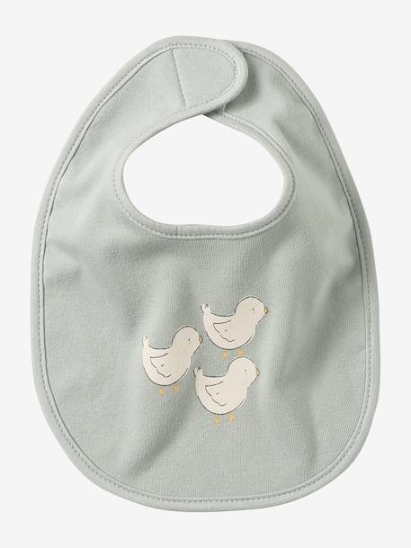 Lot 7 bavoirs naissance en coton bio* Hérisson+Oies+Tanzanie+vert d'eau 11 - vertbaudet enfant 