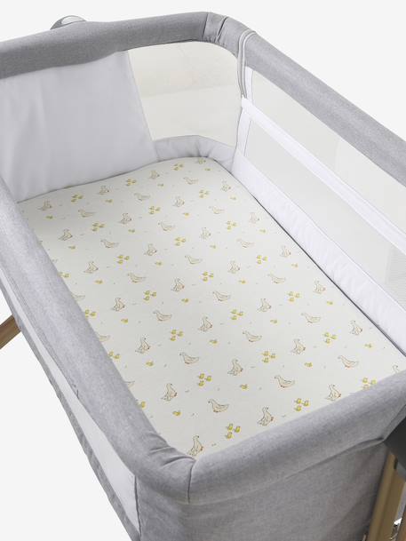 Lot de 2 housses pour berceau et cododo en coton bio* blanc+marine/écru+Oies+Teddy 13 - vertbaudet enfant 