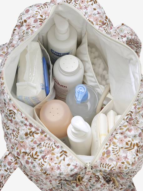 Sac à langer en gaze de coton JOIOSA beige imprimé+bleu nuit+bronze+écru 25 - vertbaudet enfant 