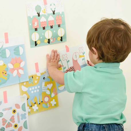 Cartes et gommettes créatives dans la forêt Multi-coloured 3 - vertbaudet enfant 