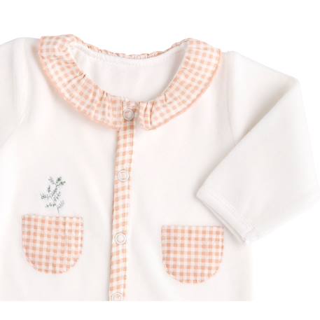 Pyjama bébé à manches longues en velours - botanica Blanc+Vert 4 - vertbaudet enfant 