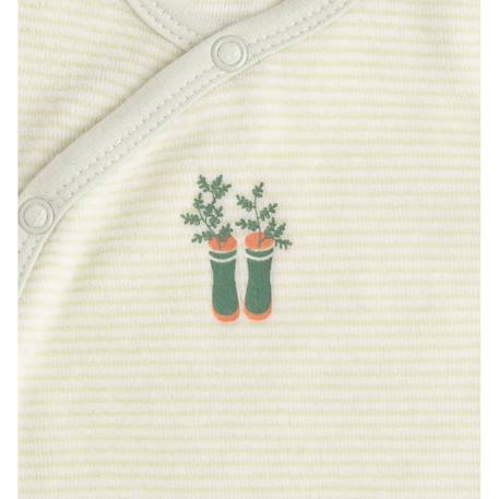 Pyjama bébé à manches longues en velours - botanica Blanc+Vert 8 - vertbaudet enfant 