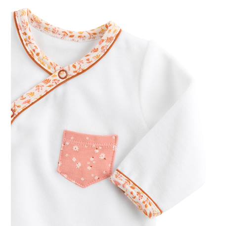 Pyjama bébé en coton - esmee Blanc/orange+Blanc/rose 2 - vertbaudet enfant 