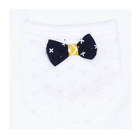 Pyjama bébé à manches longues en velours - hello Blanc+Blanc/bleu 6 - vertbaudet enfant 