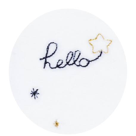 Pyjama bébé à manches longues en velours - hello Blanc+Blanc/bleu 2 - vertbaudet enfant 