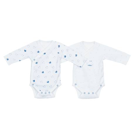 Bodies bébé à manches longues - blue baleine Blanc 1 - vertbaudet enfant 