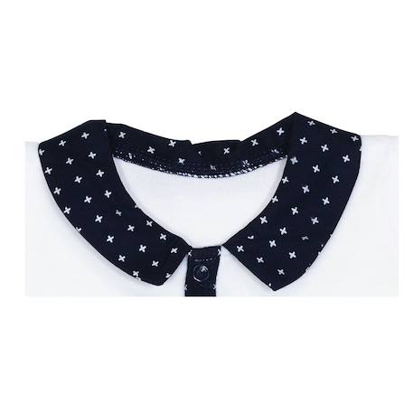 Pyjama bébé à manches longues en velours - hello Blanc+Blanc/bleu 3 - vertbaudet enfant 