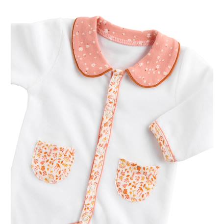 Pyjama bébé en coton - esmee Blanc/orange+Blanc/rose 5 - vertbaudet enfant 