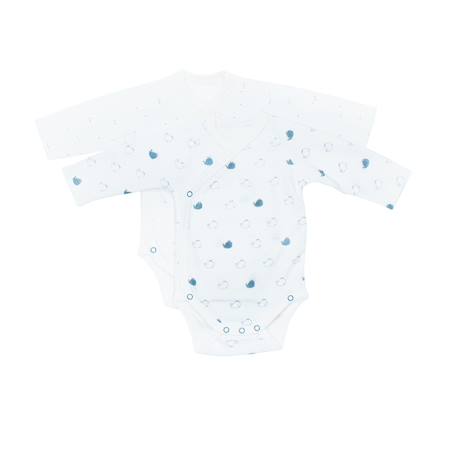 Bodies bébé à manches longues - blue baleine Blanc 3 - vertbaudet enfant 
