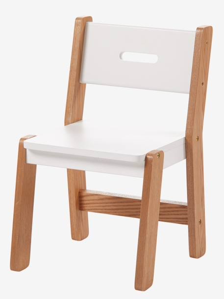 Chaise maternelle, assise 30 cm LIGNE ARCHITEKT blanc/bois 1 - vertbaudet enfant 