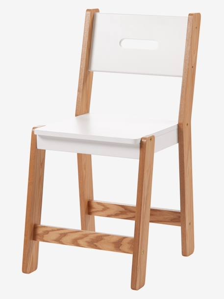 Chaise enfant, assise H 45 cm LIGNE ARCHITEKT blanc/bois - Vertbaudet