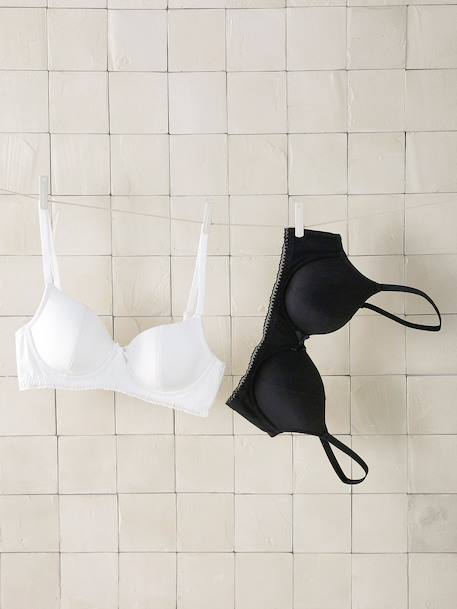 Lot 2 soutiens-gorge de grossesse avec armatures en coton biologique* blanc 1 - vertbaudet enfant 