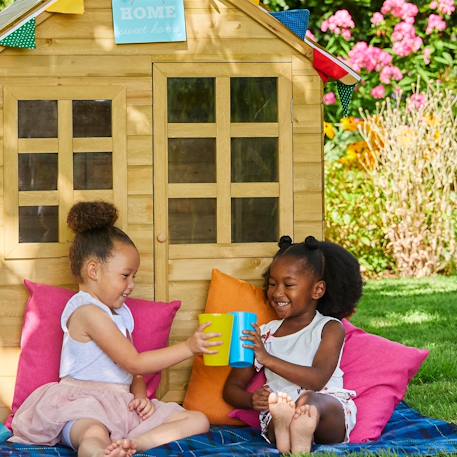 Maisonnette cabane enfant avec cuisine et volets romarin bois fsc® Marron 2 - vertbaudet enfant 