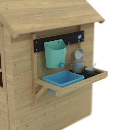 Maisonnette cabane enfant avec cuisine et volets romarin bois fsc® Marron 4 - vertbaudet enfant 