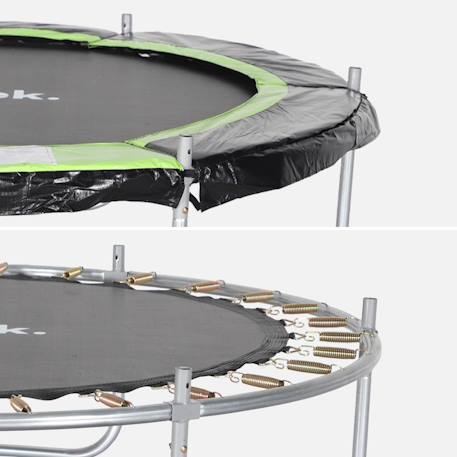 Trampoline ø180cm cassiopée avec filet de protection Gris+Vert 7 - vertbaudet enfant 