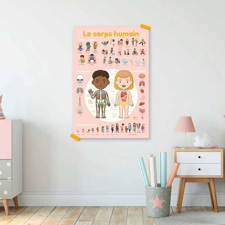 Poster géant 48 stickers le corps humain Multi-coloured 5 - vertbaudet enfant 