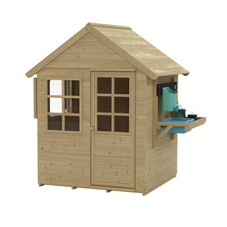 Maisonnette cabane enfant avec cuisine et volets romarin bois fsc® Marron 1 - vertbaudet enfant 
