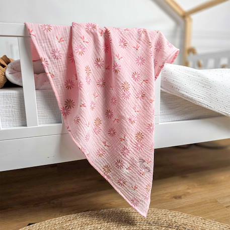 Maxi lange en gaze de coton lla Rosella imprimé floral, rose 4 - vertbaudet enfant 