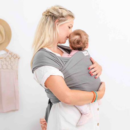 Écharpe de portage en coton biologique tricot slen Beige+Bleu+Chocolat+Gris clair+Rose clair+Taupe+Terracotta 18 - vertbaudet enfant 