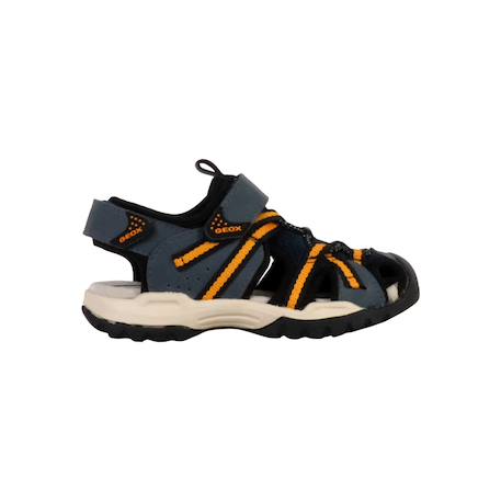 Sandales en cuir à scratch Denim   noir+Denim gris+Marine orange+Marron clair   rust 13 - vertbaudet enfant 