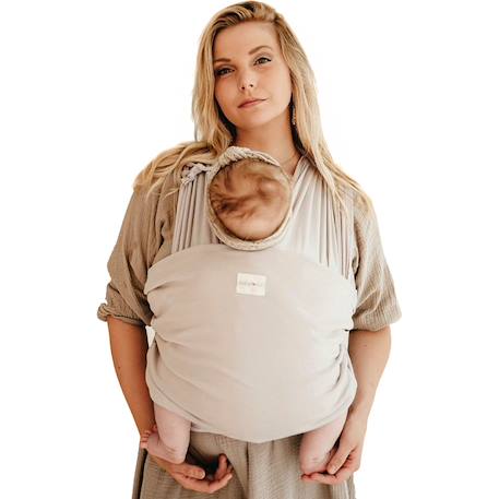 Écharpe de portage en coton biologique tricot slen Beige+Bleu+Chocolat+Gris clair+Rose clair+Taupe+Terracotta 2 - vertbaudet enfant 