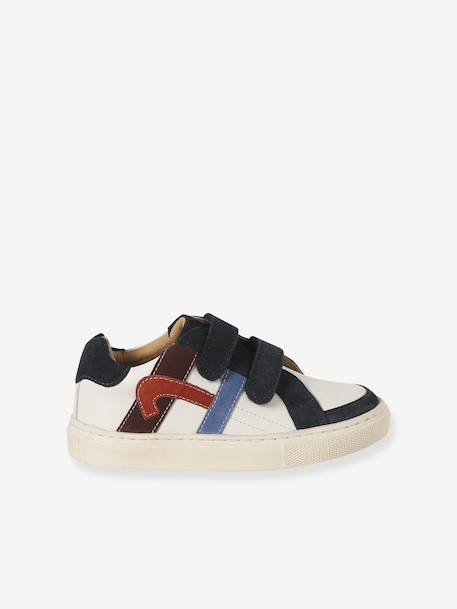 Baskets enfant garçon cuir à scratchs écru+lot blanc+lot bleu 13 - vertbaudet enfant 