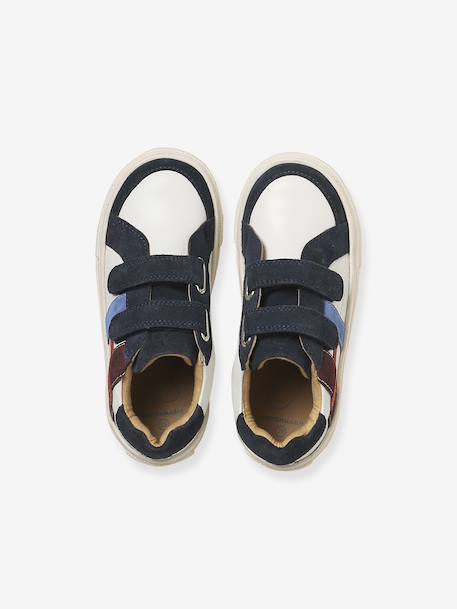 Baskets enfant garçon cuir à scratchs écru+lot blanc+lot bleu 15 - vertbaudet enfant 