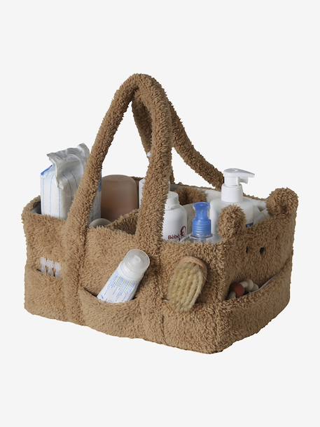 Panier de rangement 2 compartiments beige 1 - vertbaudet enfant 