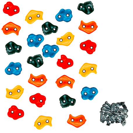 Kangui lot de 25 pierres à grimper d'escalade pour structures de jeux - fixations incluses Multi-couleurs 1 - vertbaudet enfant 