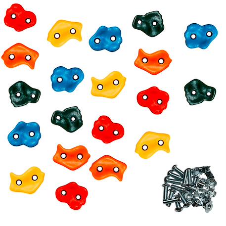 Kangui lot de 20 pierres à grimper d'escalade pour structures de jeux - fixations incluses Multi-couleurs 1 - vertbaudet enfant 
