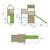 Aire de jeux double plateforme clématite bois fsc® Marron - bleu - vert 3 - vertbaudet enfant 