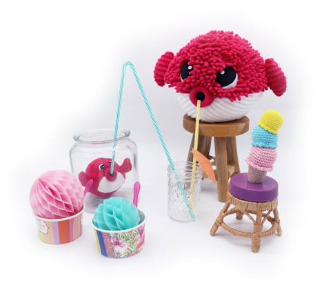 Peluche poisson globe et son bébé Rouge 3 - vertbaudet enfant 