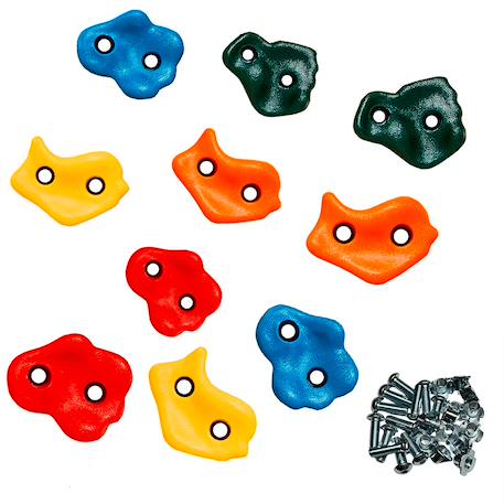 Kangui lot de 10 pierres à grimper d'escalade pour structures de jeux - fixations incluses Multi-couleurs 1 - vertbaudet enfant 
